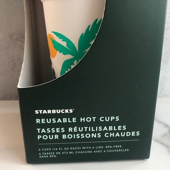 Starbucks 2020 Summer Tropical Palm Trees Hot Cups- New in Box - Picture 4 of 7